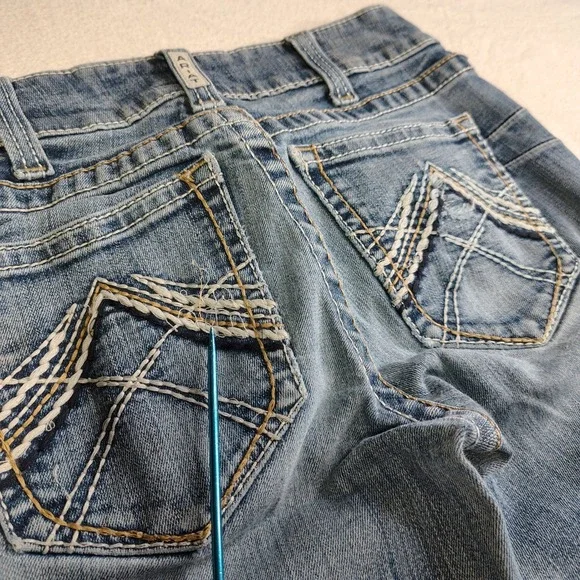 Ariat REAL Jeans Women 26R Mid Rise Stretch Whipstitch Boot Cut Western 10014022 - Picture 9 of 16